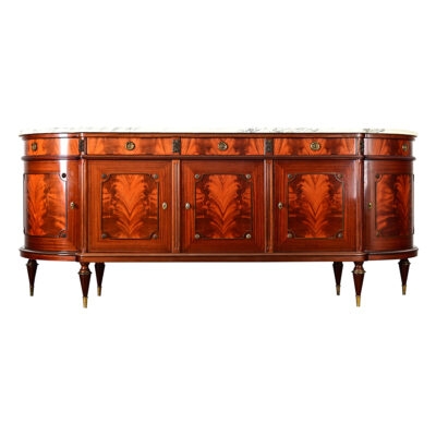 French Provincial Sideboard with Scalloped Apron and Diamond Carving
