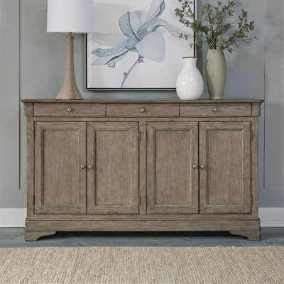 Geometric Textured Sideboard with Tapered Metal Legs