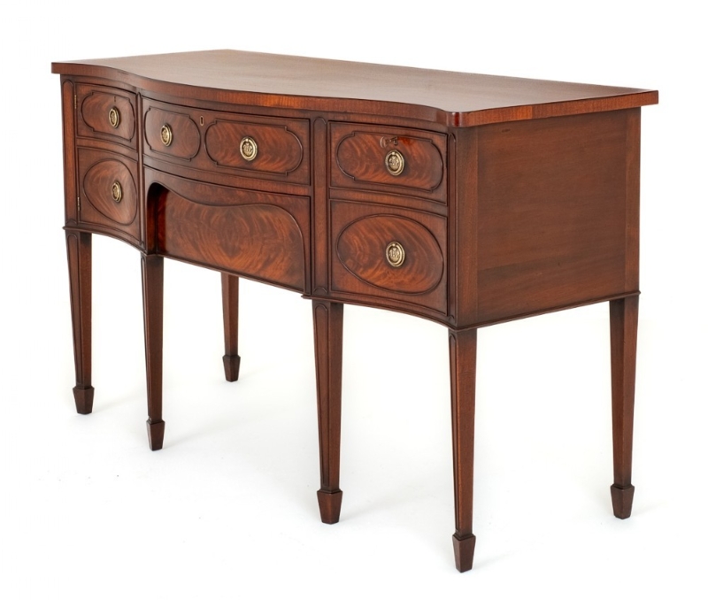 Georgian Style Mahogany Sideboard with Tapered Legs and Spade Feet