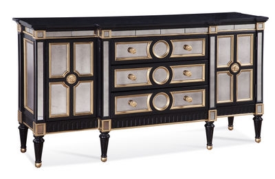 Gold Geometric Sideboard Storage Interlocking Ring Overlay