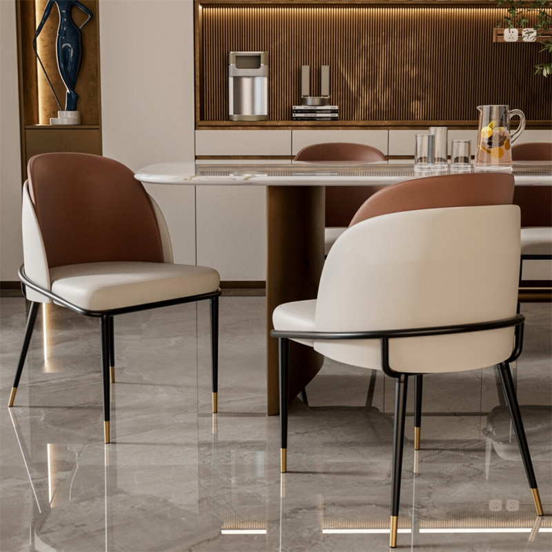 Gray Upholstered Kitchen Chairs with Wood Toned Tapered Legs