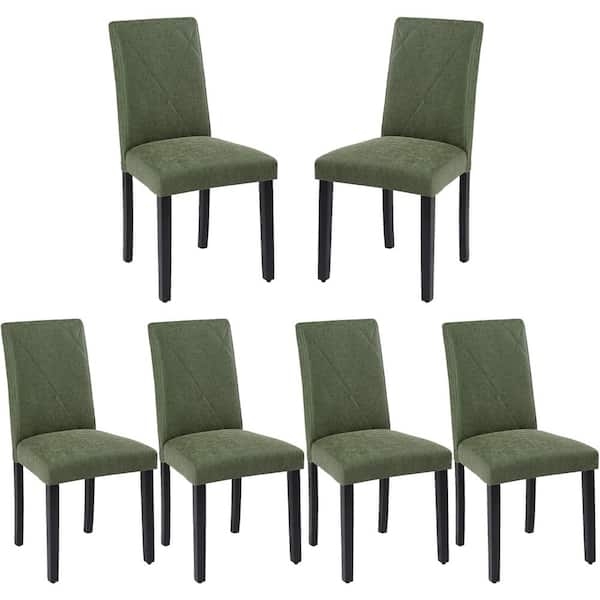 High Back Dining Chairs Leather-like Upholstery Walnut Legs