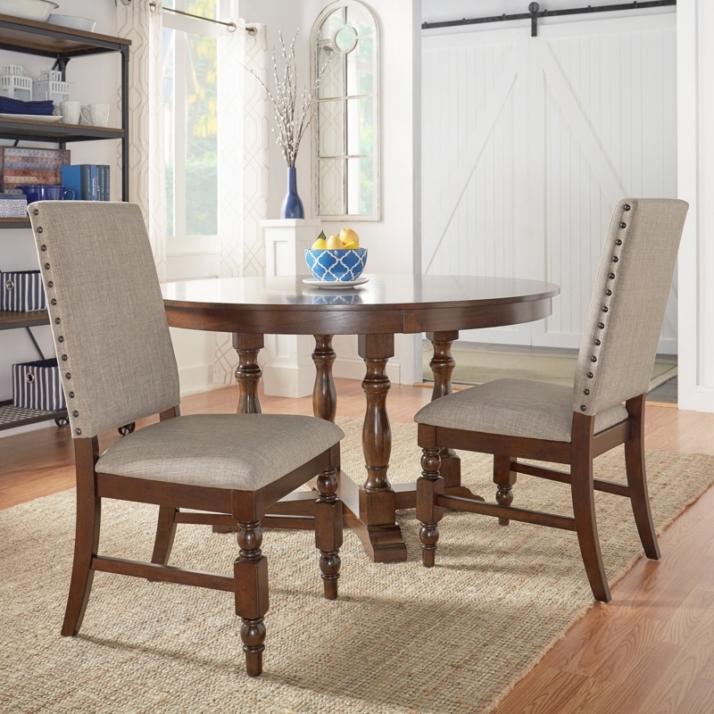 High-Back Dining Chairs with Arched Backrest and Burnished Oak Legs