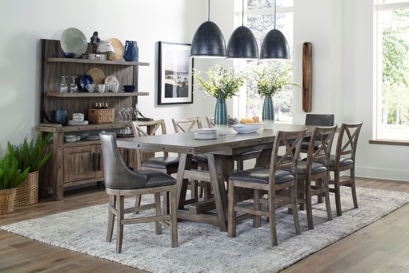 Kitchen And Dining Set Rustic Siltstone Top Counter Height