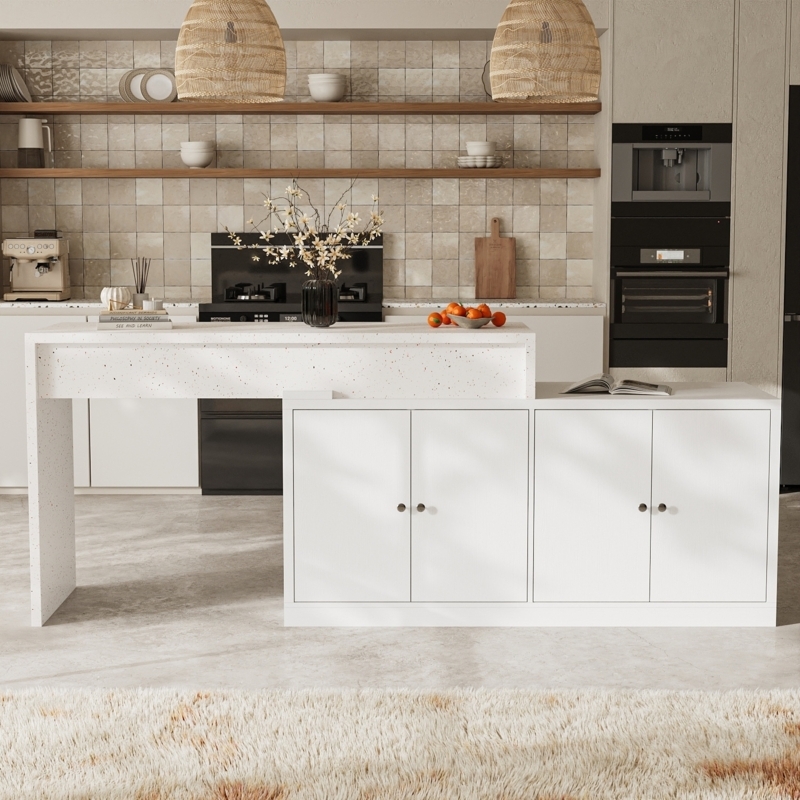 Kitchen Island Glam Gold Hardware Pull Out Countertop Extension