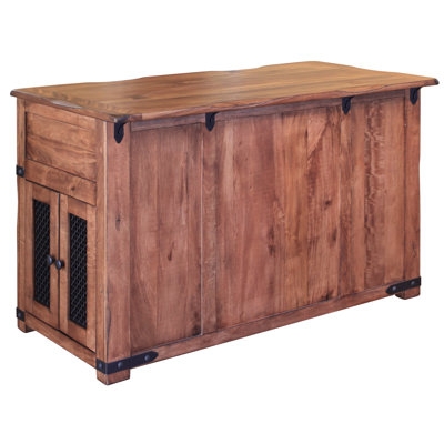 Kitchen Island Live-Edge Top High-Contrast Grain Rustic Industrial