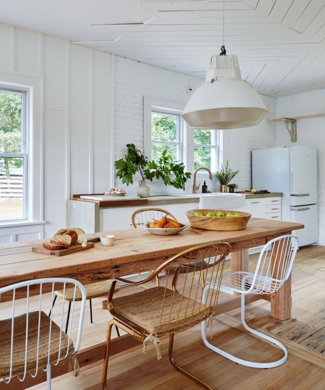 Kitchen Island Modern Farmhouse Navy Base Butcher Block Top