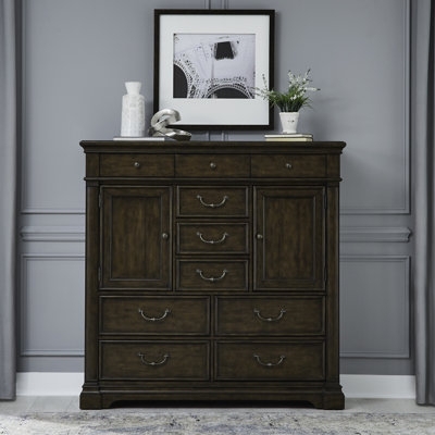 Large Buffet Chest, Ten-Drawer Layout with Distressed Finish