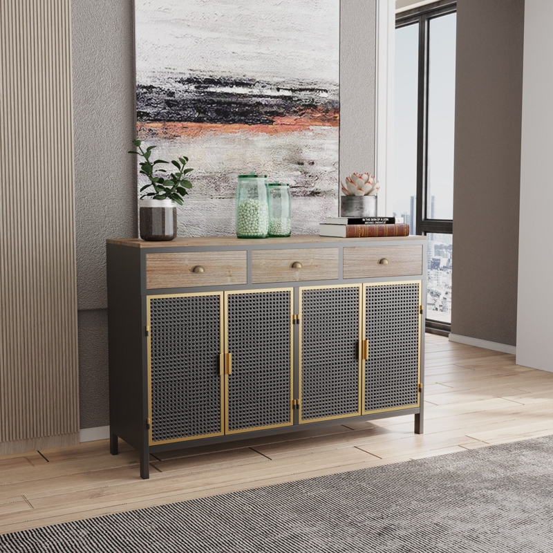 Large Display Cabinet with Glass Doors and Internal LED Lighting