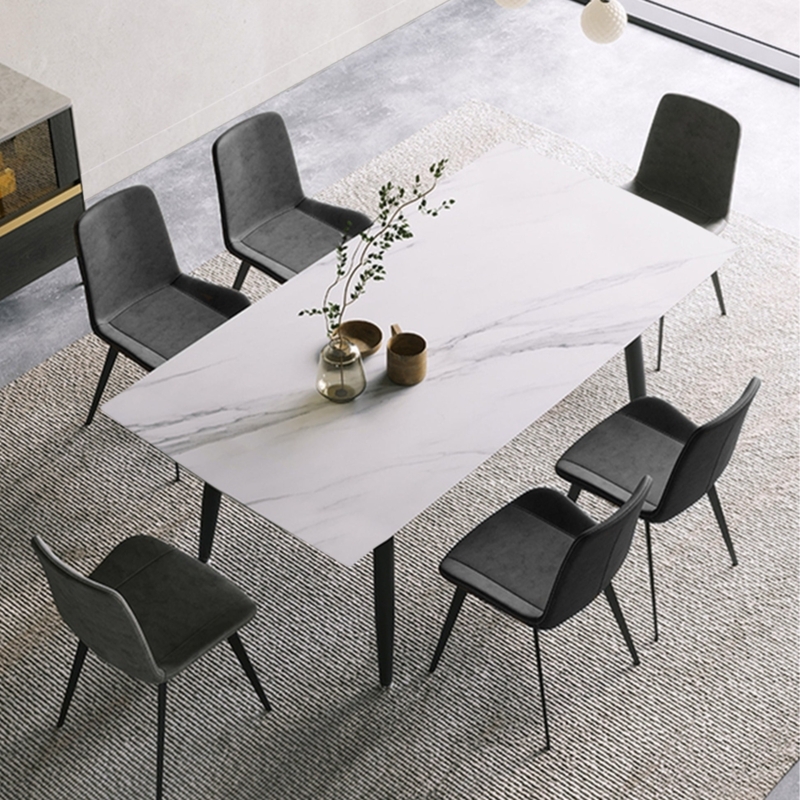 Leather-Like High Back Dining Chairs with Channel Stitching