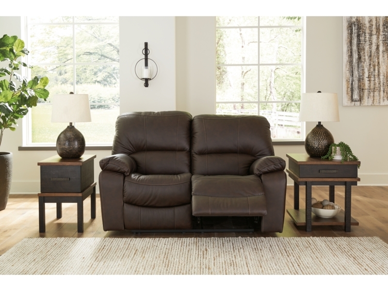 Leather-like Power Reclining Loveseat with Console