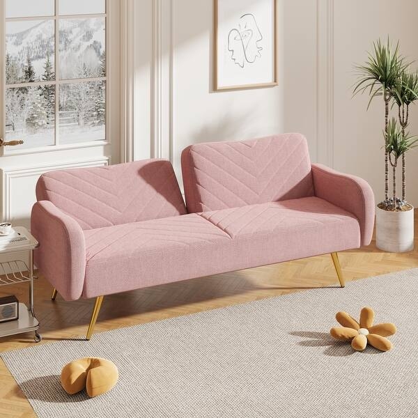 Light Grey Tufted Back Loveseat Sofa with Tapered Legs for Small Spaces