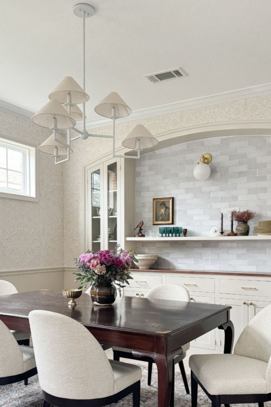 Linear Chandelier: Matte Black Frame with White Glass Globes Dining Light