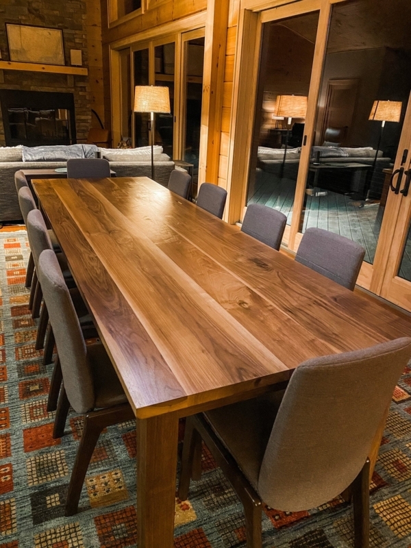Live Edge Dining Table Metal X-Base Industrial Wood Design