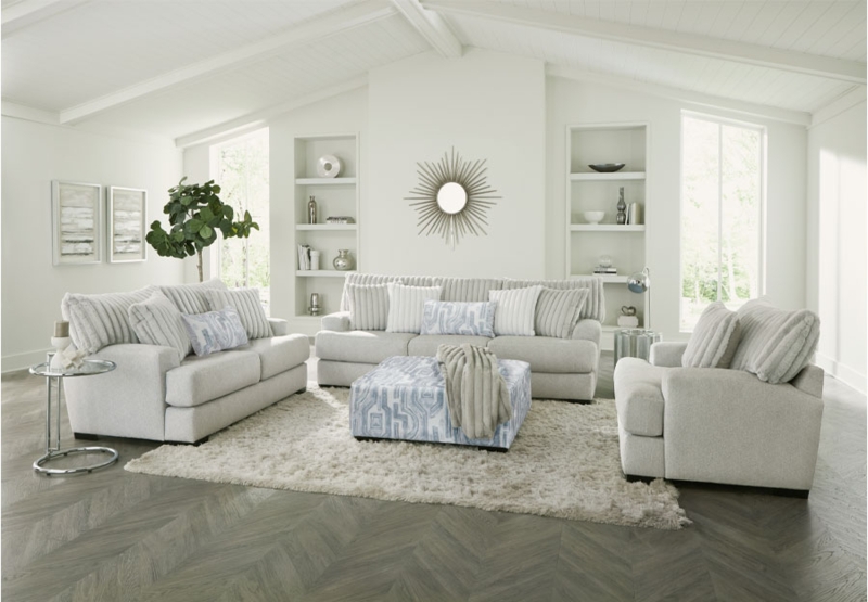 Living Room Set Silver Double Nailhead Trim Rolled Arms