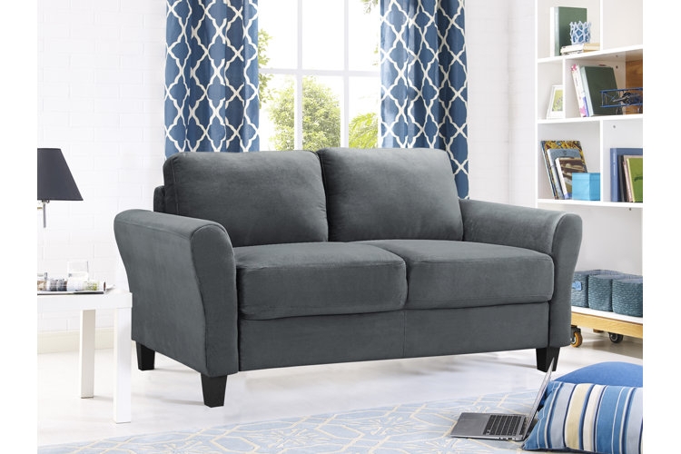 Loveseat Beige Button Tufting Scrolled Arms Traditional Living Room