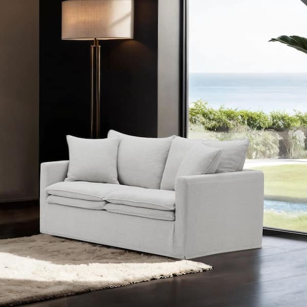 Loveseat Narrow Track Arms Tapered Legs Contemporary
