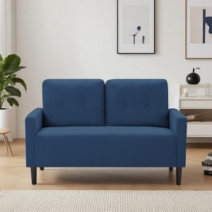 Loveseat Oatmeal Linen Bolsters Modern Small Space