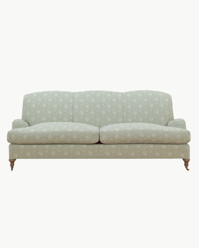 Loveseat Seafoam Green Rolled Arms Casters English Style