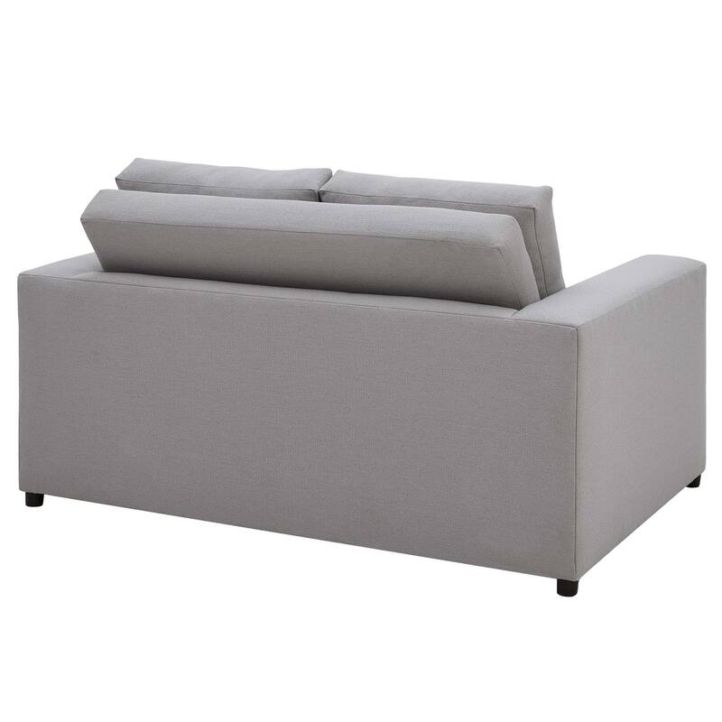 Loveseat Square Arms Tapered Legs Woven Texture