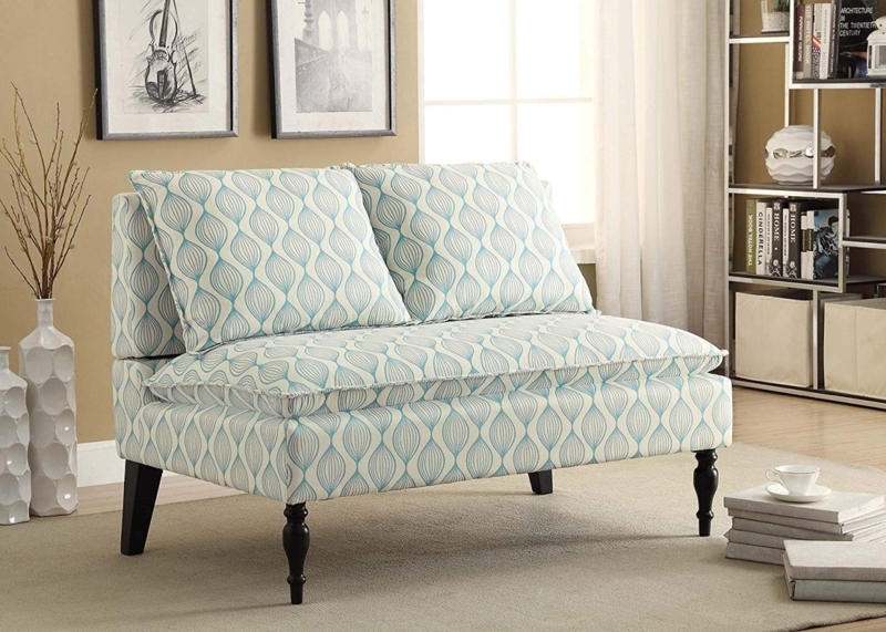 Loveseat Vibrant Multicolor Geometric Pattern Contemporary Style