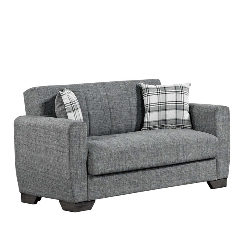 Loveseat with Armless Design, Polished Chrome Legs, a Modern Minimalist Small Sofa