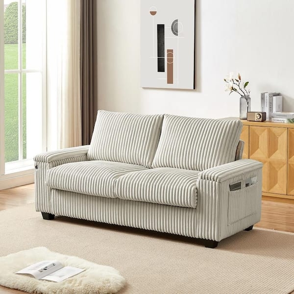 Loveseat with Armrest Storage and USB Port Small Space Seating