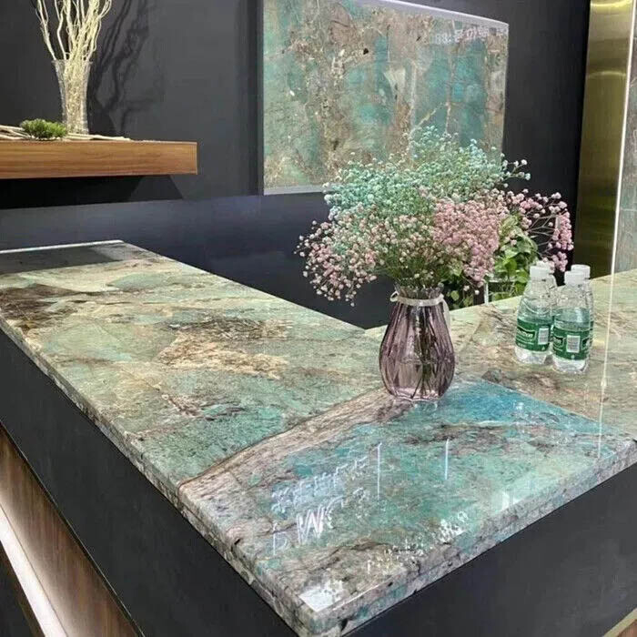 Luxury Amazonite Stone Slab featuring Vibrant Turquoise Color
