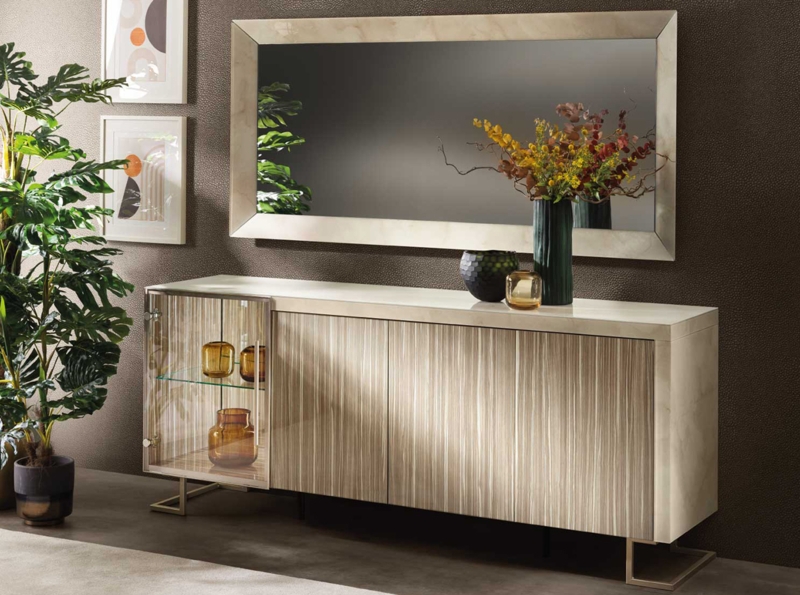 Luxury Buffet Integrated LED Lighting Marble Effect Champagne Accents