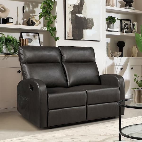 Manual Reclining Loveseat with Console & Integrated Cupholders, Espresso