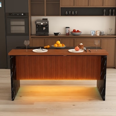 Matte Black Kitchen Cart, Two-Tier Slatted Storage