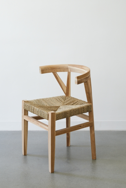 Medium Brown Wood Wishbone Dining Chair featuring Rattan Cane Woven Seat.