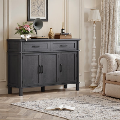 Medium Wood Sideboard with Four Doors and Two Drawers