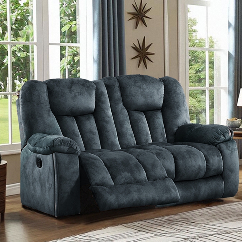 Microfiber Reclining Loveseat with Console, Charcoal Movie Room Seating