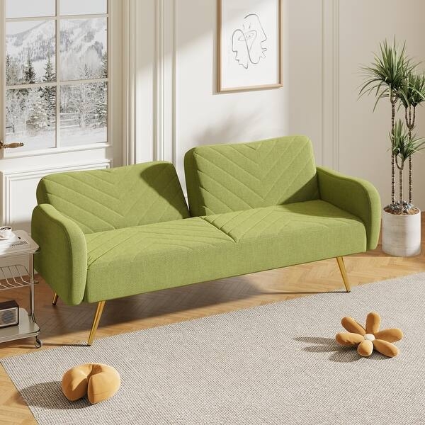 Mid-Century Charcoal Loveseat with Split Reclining Backrest & Tapered Legs