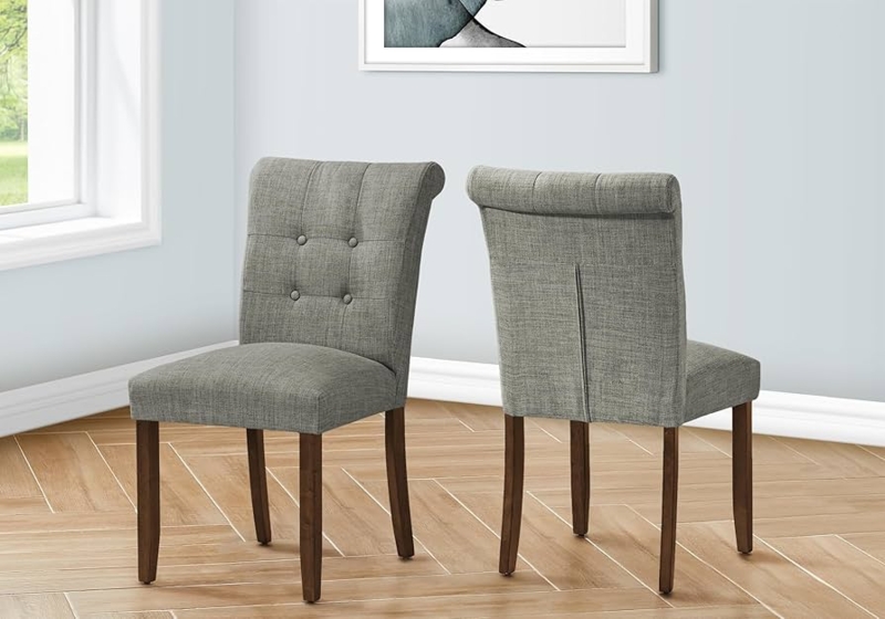 Mid-Century Modern Dining Chair with Walnut Legs and Curved Back