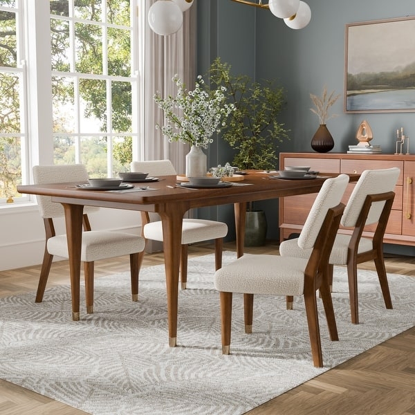 Mid-Century Modern Dining Table Set in Walnut with Tapered Legs