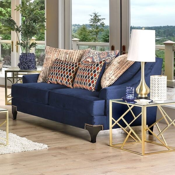 Mid-Century Modern Loveseat Seating with Curved Back in Beige