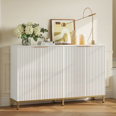 Mid-Century Modern Sideboard Light Wood Asymmetric Storage
