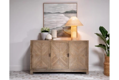 Mid-Century Modern Sideboard with Slatted Doors