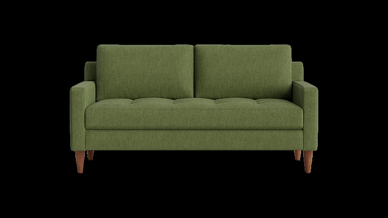 Mid-Century Modern Teal Loveseat with Button Tufted Back