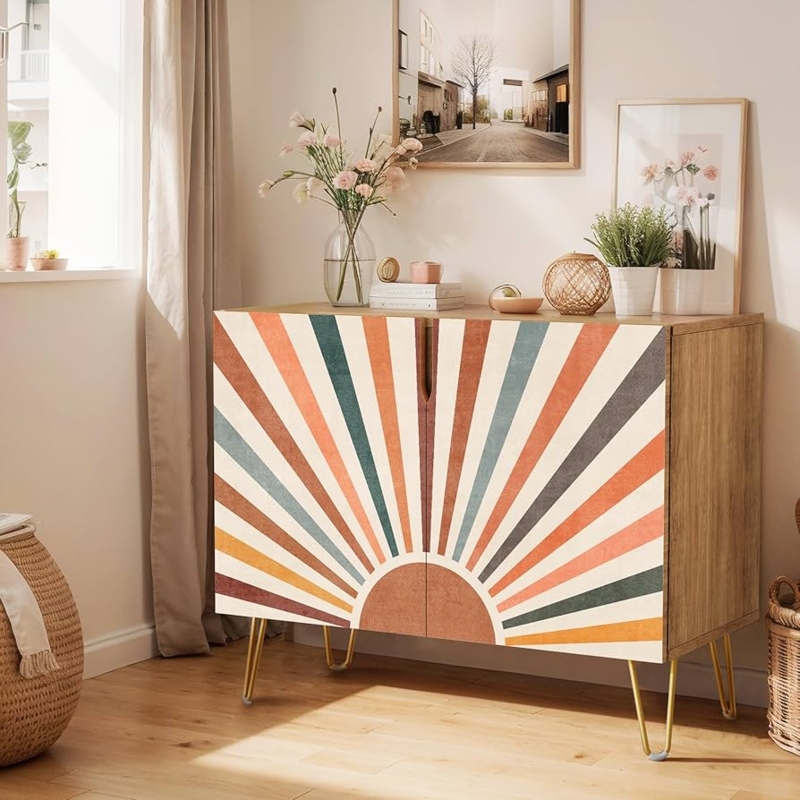 Mid-Century Sideboard Abstract Wilderness Graphic Landscape Print