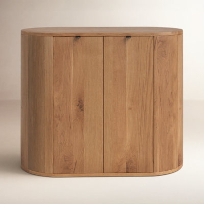 Mid-Century Sideboard with Circular Finger Pulls and Angled Legs