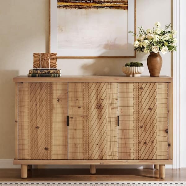 Minimalist Sideboard Buffet with Ribbed Door Fronts