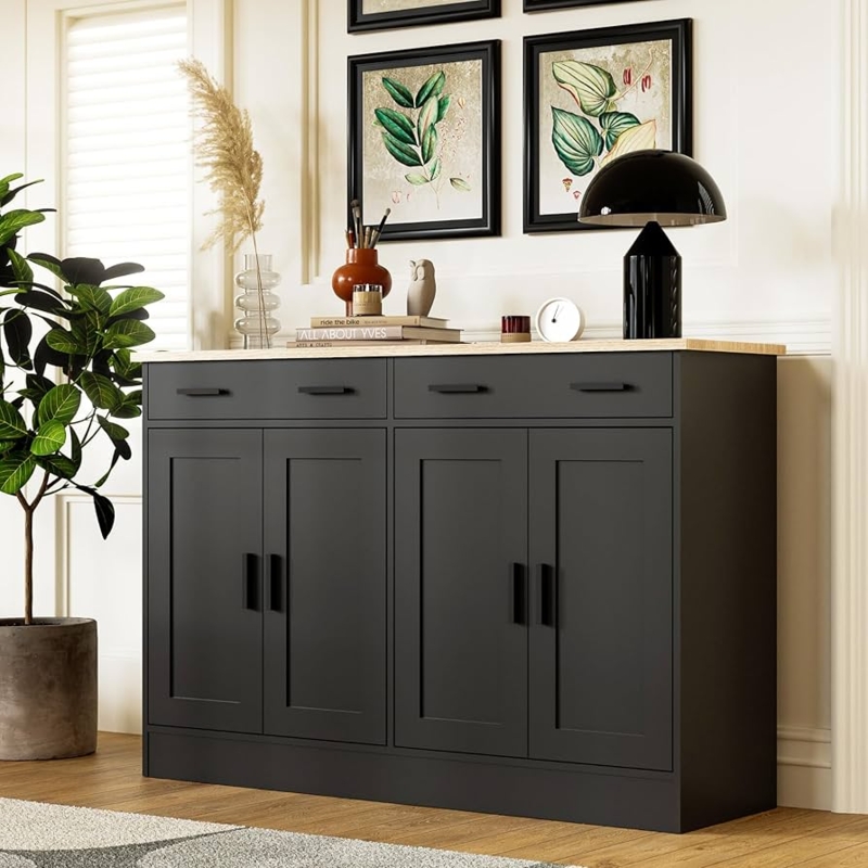 Minimalist Sideboard Two Tone Design Geometric Door Trim