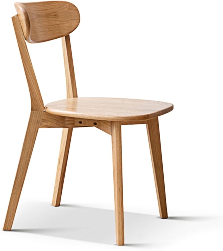 Minimalist Wood Dining Chair with Curved Slat Back