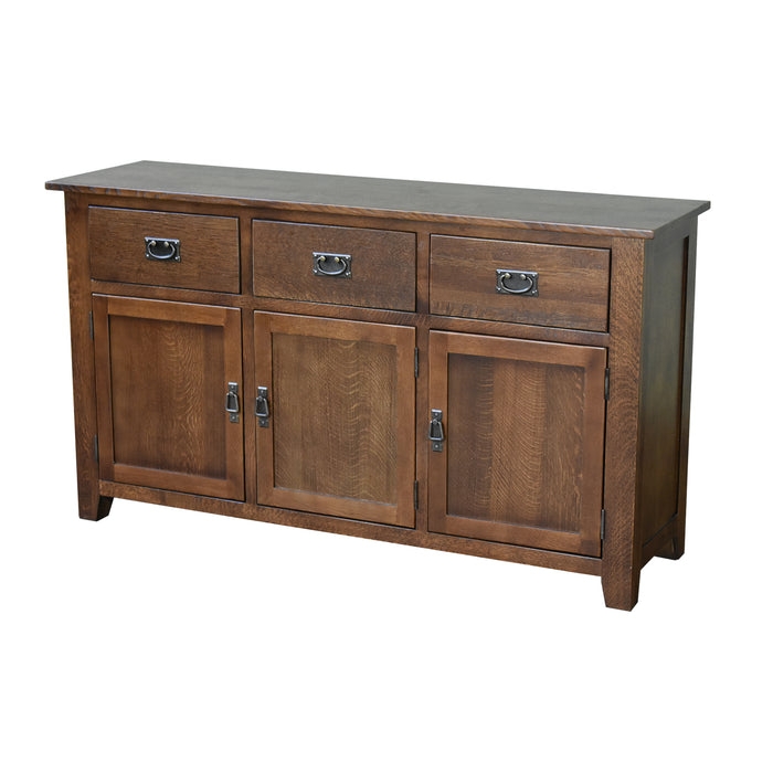 Mission Style Buffet with Slatted Doors in Walnut Finish