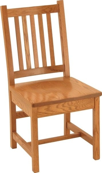Mission Style Wooden Dining Chair with Vertical Slat Back