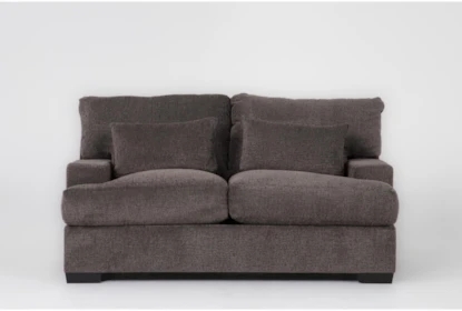 Modern Fabric Loveseat with Wide Track Arms & Loose Back Cushions