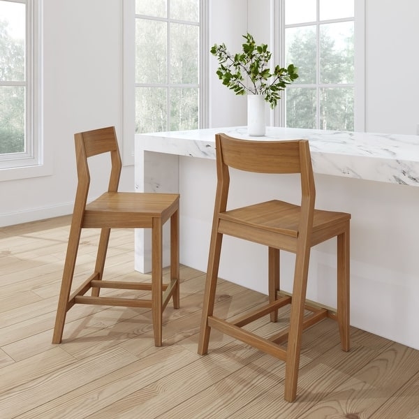 Modern Farmhouse Counter Stool Set with Ladder Back